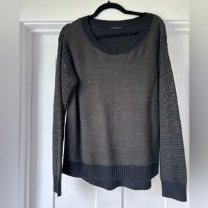 Dark olive and charcoal tunic sweater